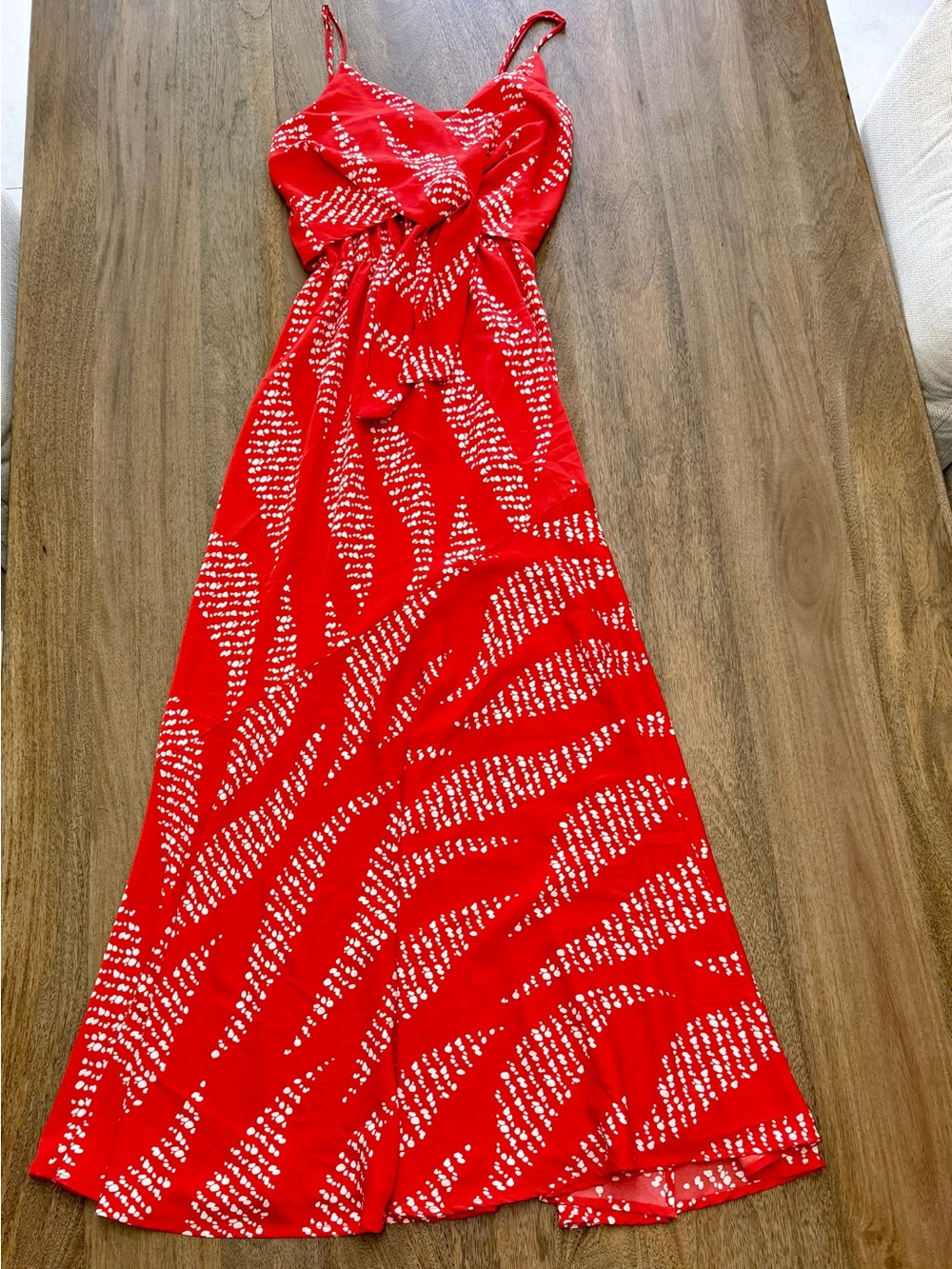 Red & White Maxi Dress Like New